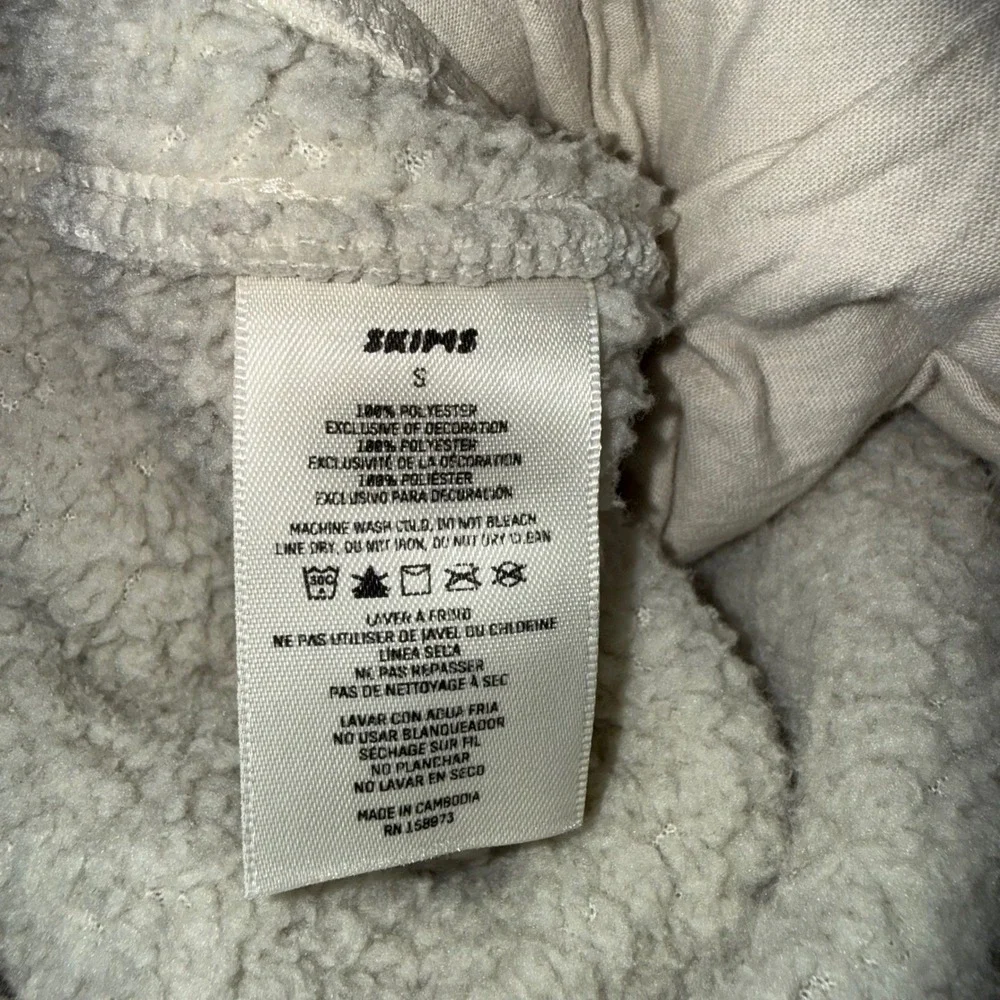 SKIMS‎ Teddy Joggers Women Small Bone White Good Fleece Loungewear Sweatpants